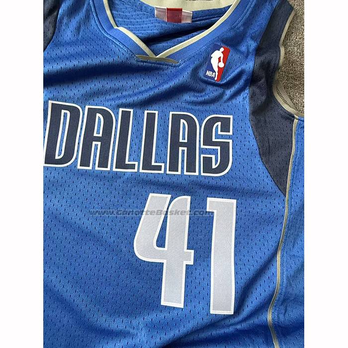 Maglia Dallas Mavericks Dirk Nowitzki No 41 Mitchell & Ness 2010-11 Blu